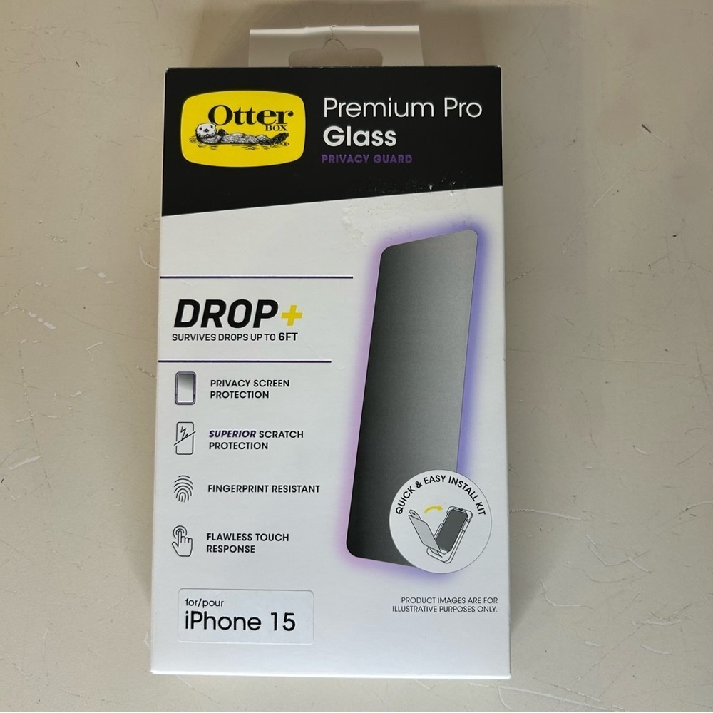 *NEW* OtterBox Premium Pro Glass Screen Protector for iPhone 15, Privacy Guard